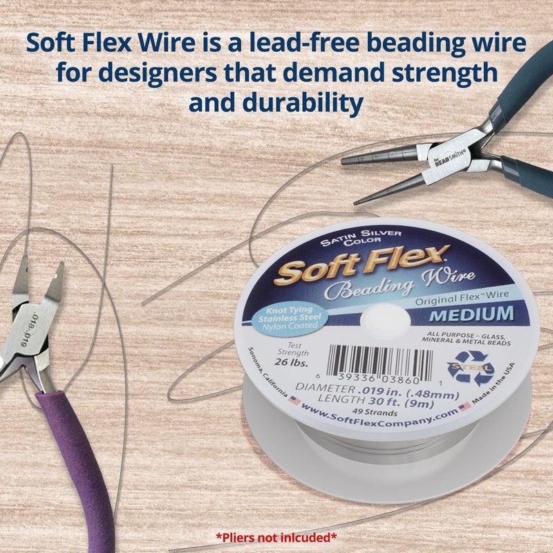 Soft Flex 49 Strand Beading Wire - Medium 0.19 Diameter - 30 Feet Nylon Design Wire - Image 5
